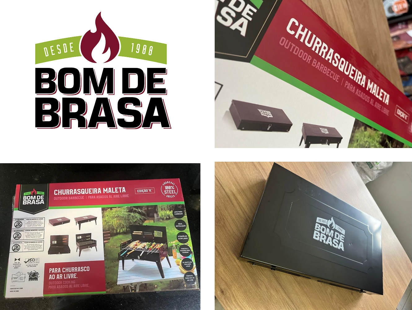 Bom de Brasa Churrasqueira Dobrável Portátil Personalizada Maleta